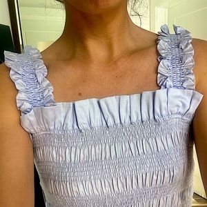 Light lavender ruffled top